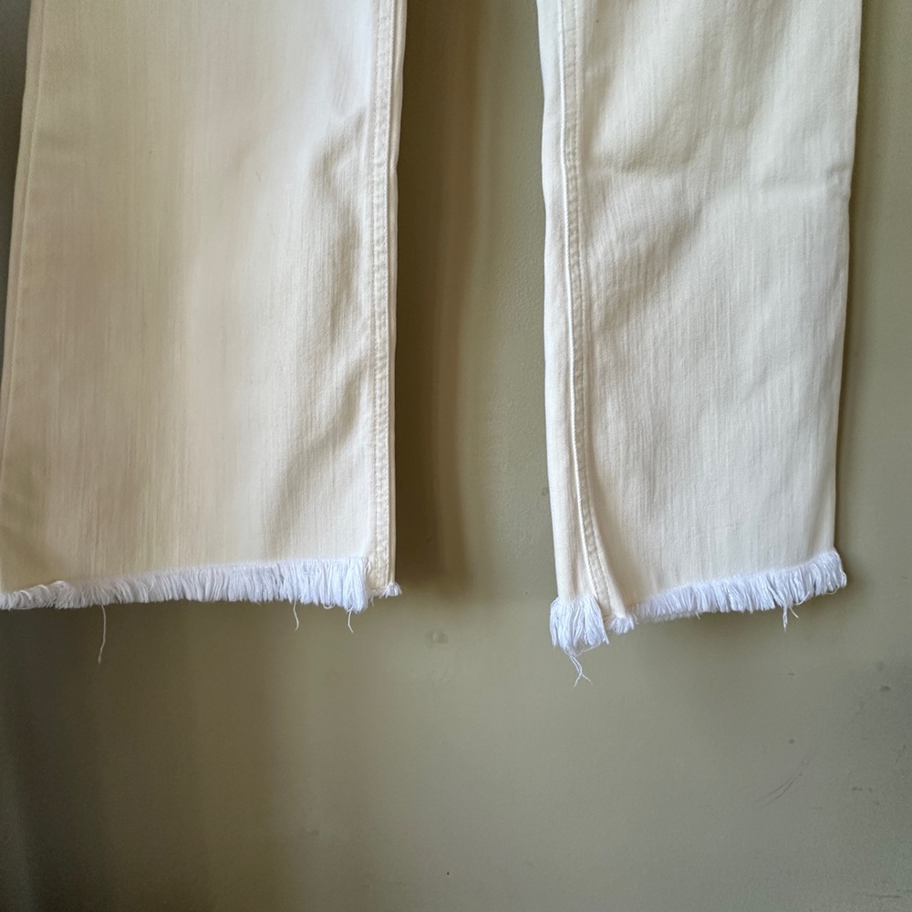 J. Jill Frayed Hem Light Yellow Women’s Pants Size 8 - Picture 4 of 11